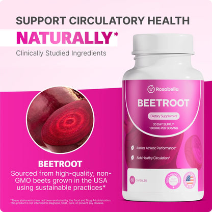 Rosabella Beetroot Capsules To Support Circulation And Vitality*